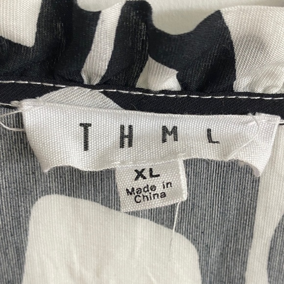 THML Black and White Dress with Colorful Embroidery - Picture 3 of 6